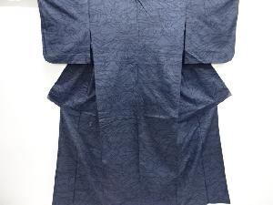 アンティーク　抽象模様織出し十日町紬単衣着物